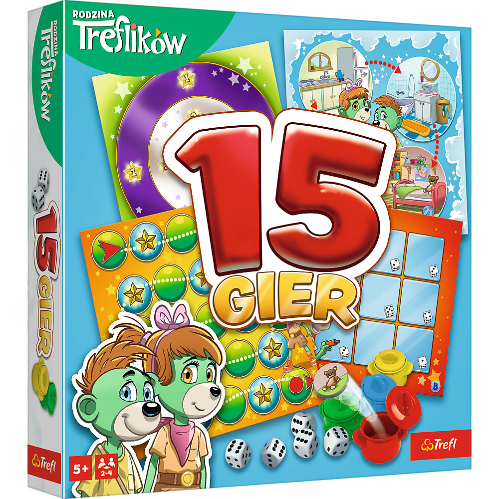Treflik család 15 játék egy dobozban, Trefl 02823
