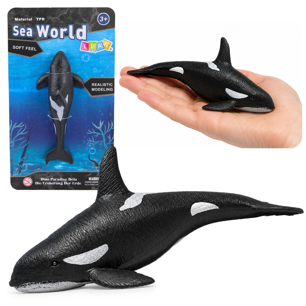 Kardszárnyú delfin gumifigura, 17,5 cm