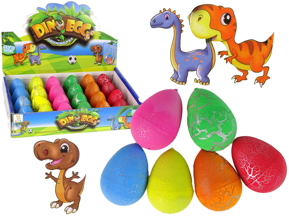 Vízben kikelő és növekvő dinoszaurusztojás, 6 cm – 6 színváltozat