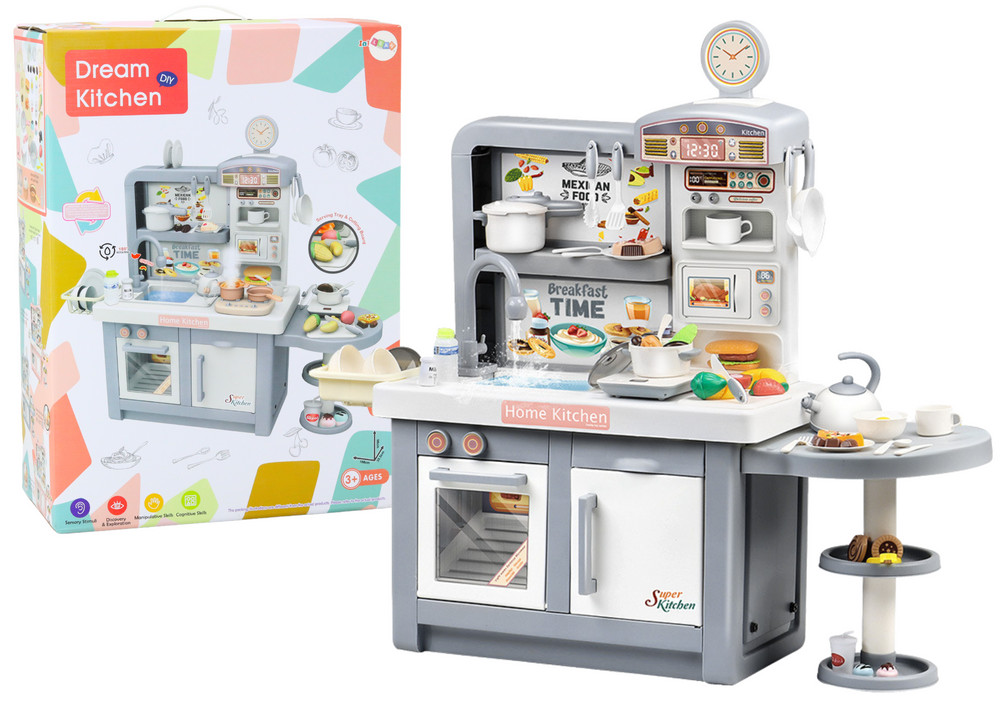 Dream Kitchen szürke játékkonyha fénnyel, hanggal és gőzzel