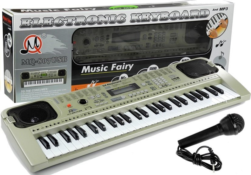 MQ807 játék szintetizátor mikrofonnal és USB-bemenettel