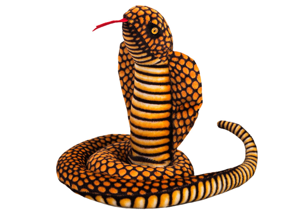Barna plüss királykobra, 100 cm