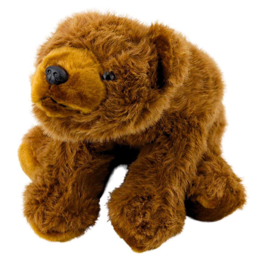 Barna plüss medve, 28 cm