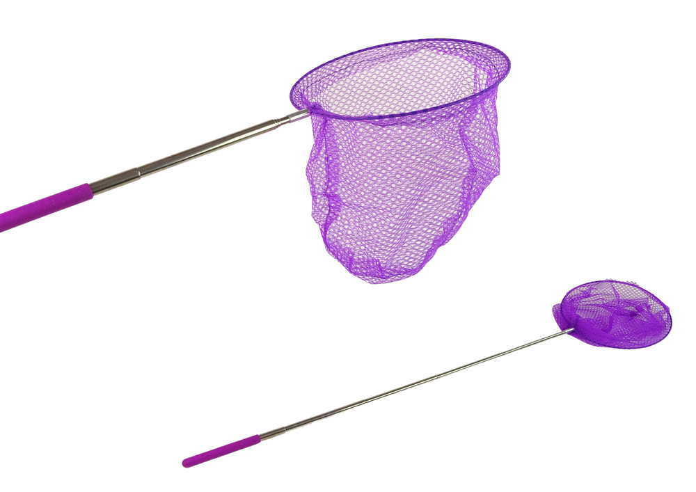Teleszkópos lepkeháló puha markolattal, 85 cm, lila
