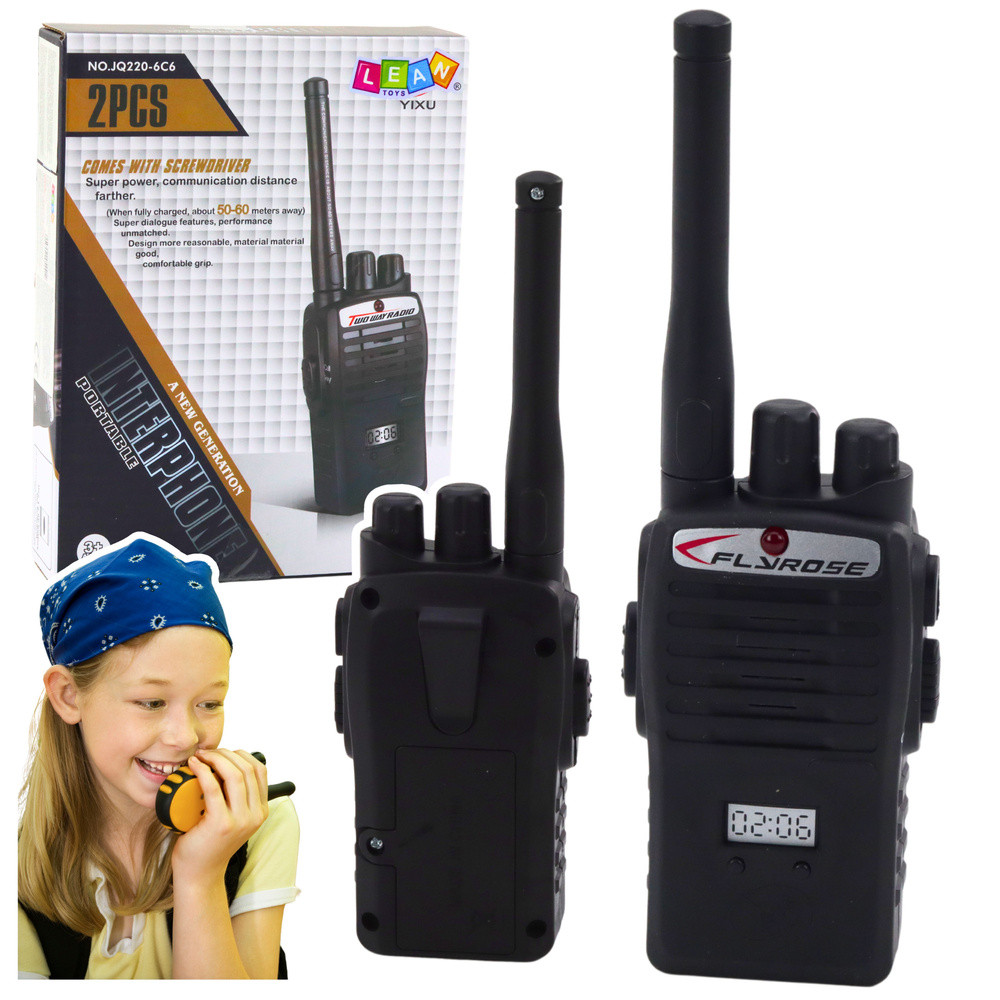 Gyerek walkie-talkie készlet, 2 darab, 50–60 m