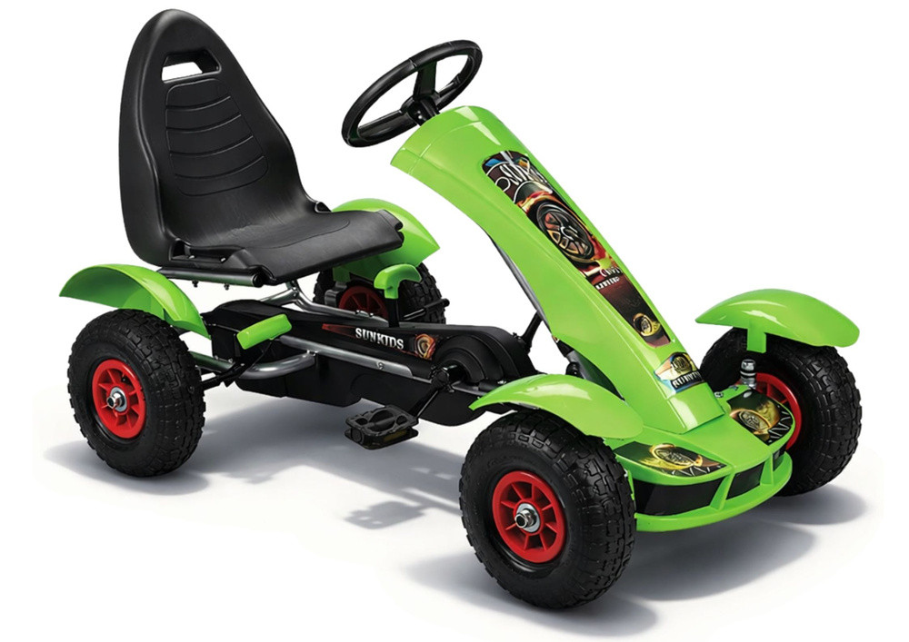 F618 pedálos gokart, zöld, 50 kg teherbírással