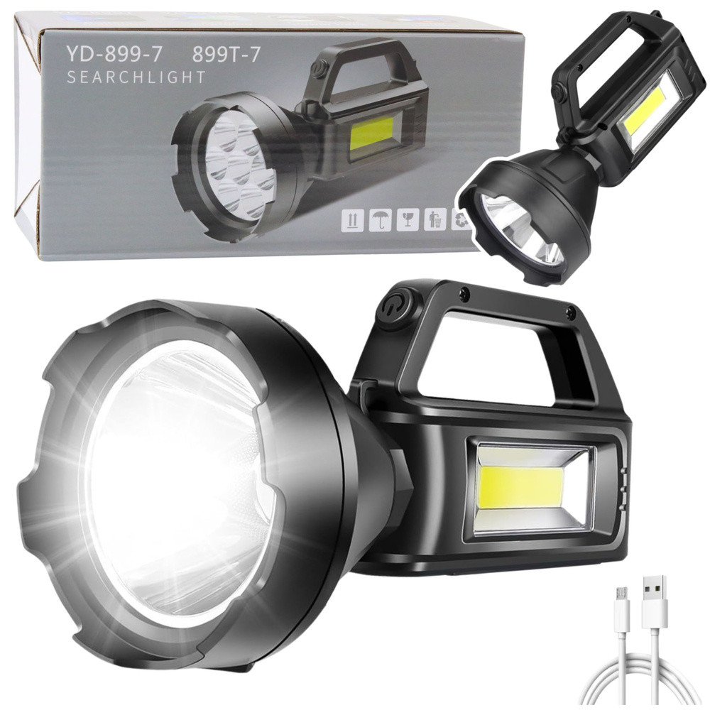 COB LED munkalámpa, 4 mód, USB-töltés és powerbank
