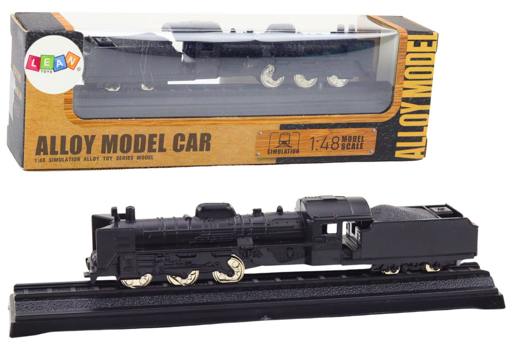 Gyűjtői fém mozdony, fekete, 1:48