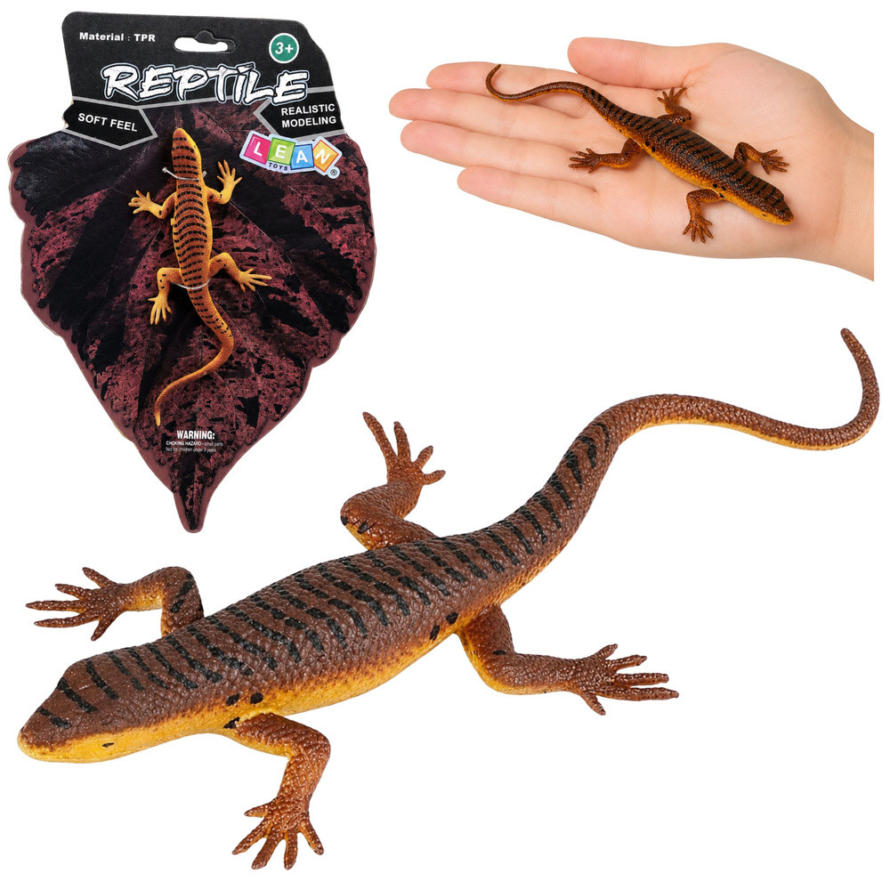 Élethű elevenszülő gyík figura TPR gumiból, 12,5 cm