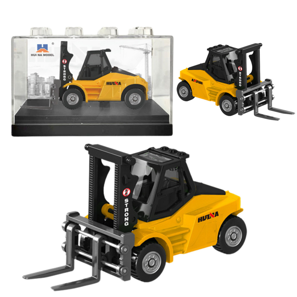 Huina fém targoncamodell – sárga, 1:80