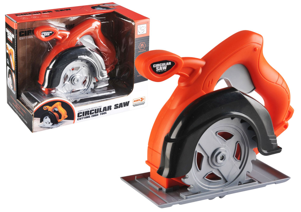 Játék körfűrész forgó tárcsával, 18 cm