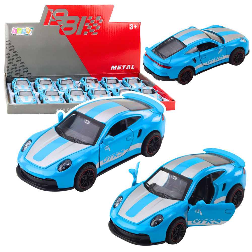 GTRS fém sportautó nyitható ajtókkal – kék, 1:43