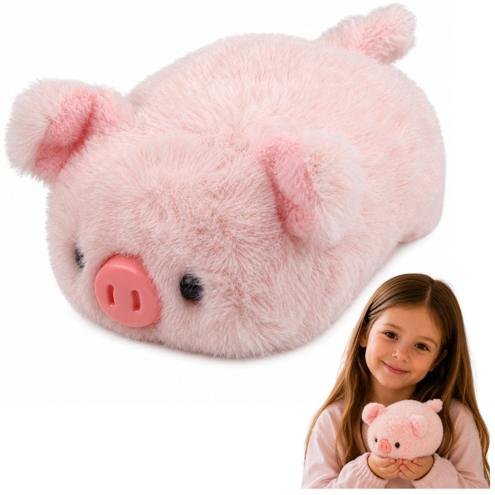 Rózsaszín plüss malac ölelgetős figura, 16 cm
