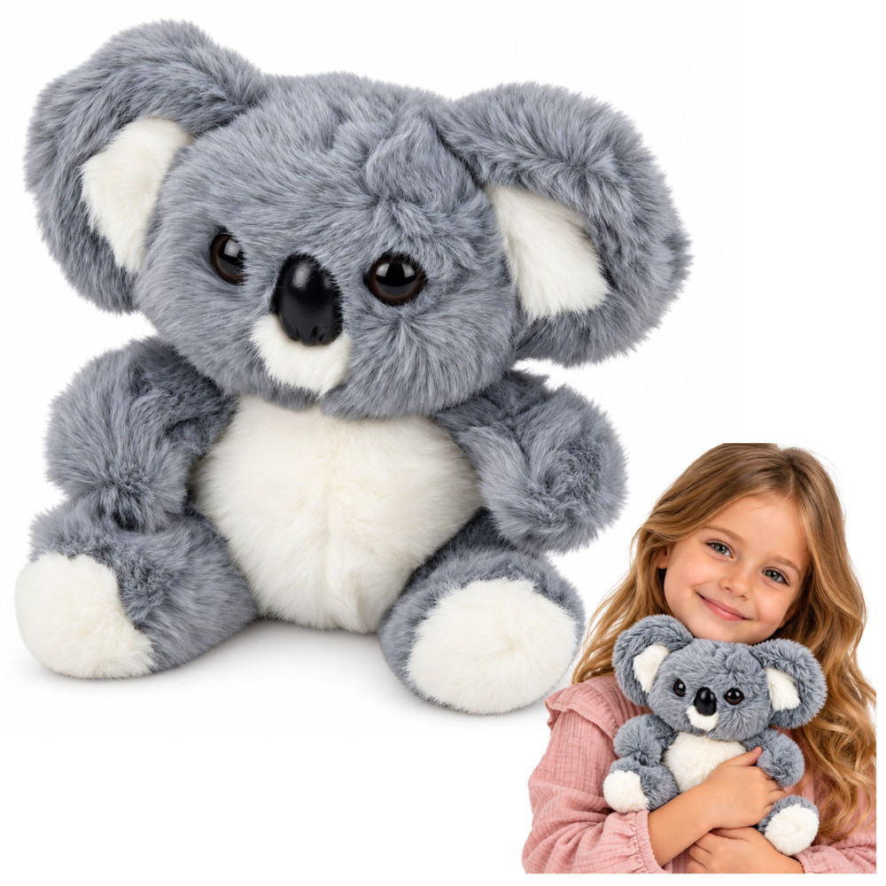 Puha szürke plüsskoala – 23 cm