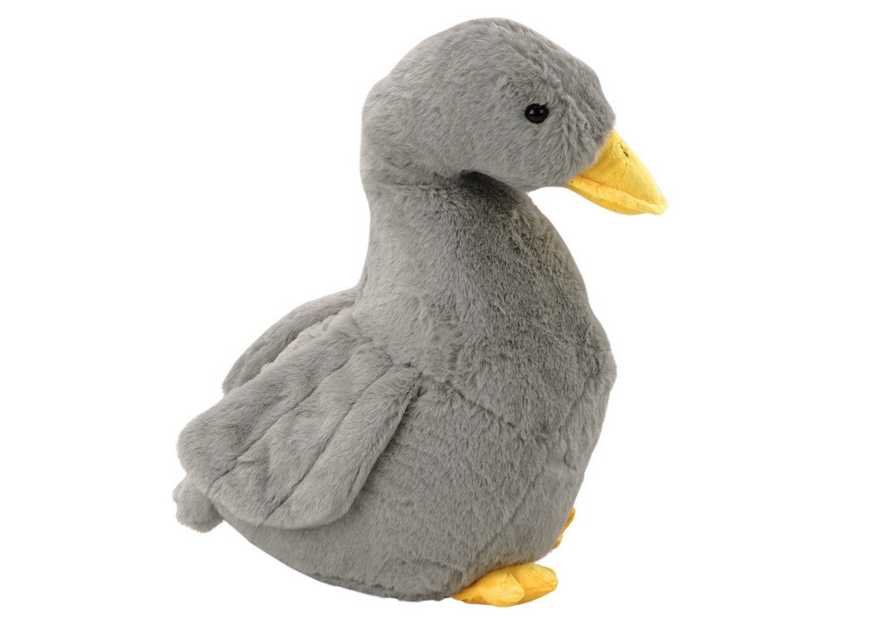 Szürke plüssliba sárga csőrrel, 40 cm