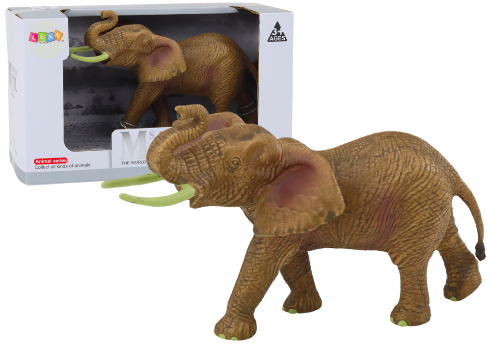 Afrikai elefántfigura felemelt ormánnyal, 18 cm