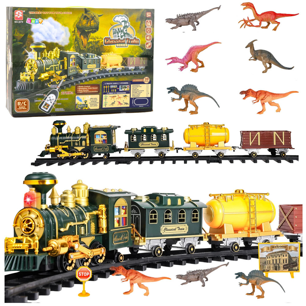 Classical Train dinoszauruszos RC vonatkészlet, 39 darab