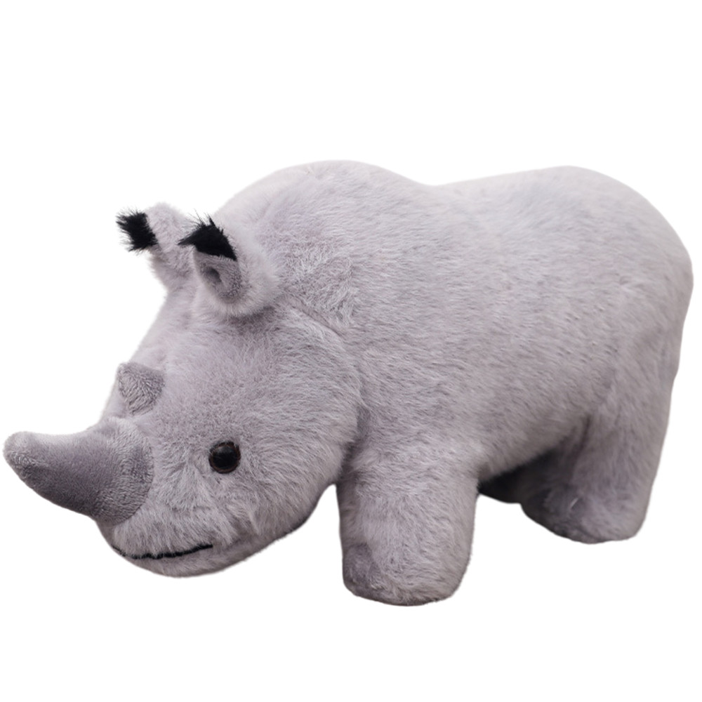 Szürke plüss orrszarvú, 30 cm