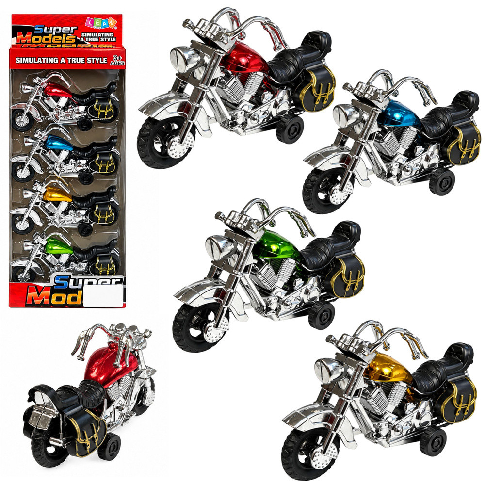 Set of Motorbike in motion 4 pieces