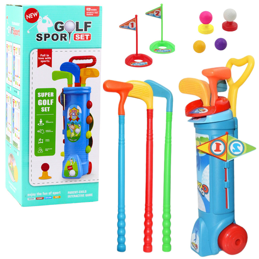 Gurulós gyerek golfszett pályával – 20 részes