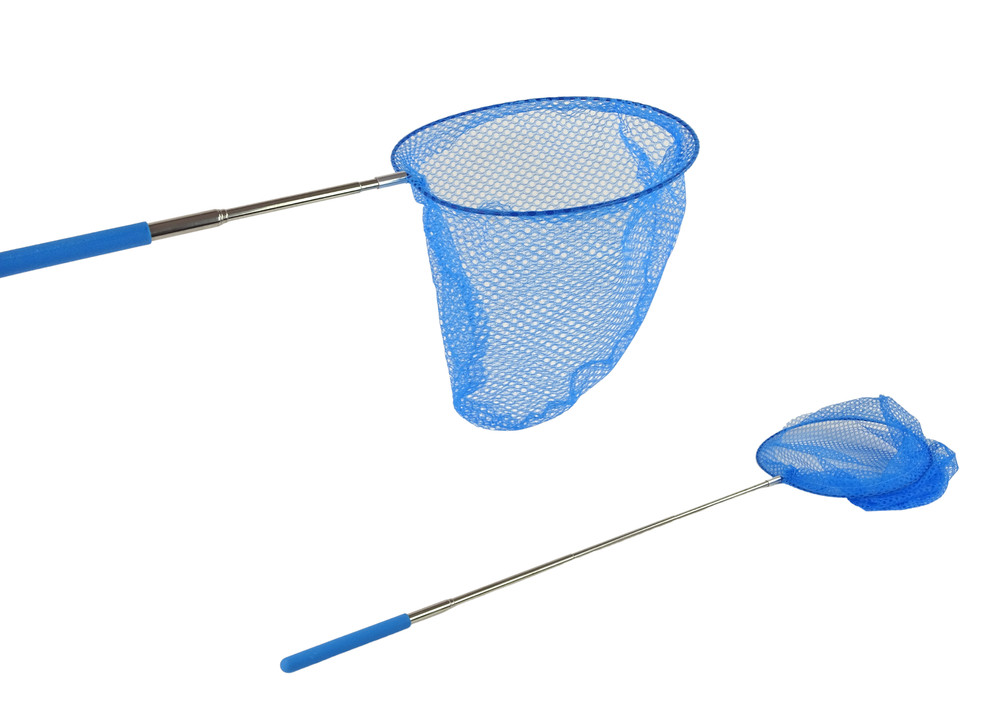 Teleszkópos lepkeháló puha markolattal, 85 cm, kék