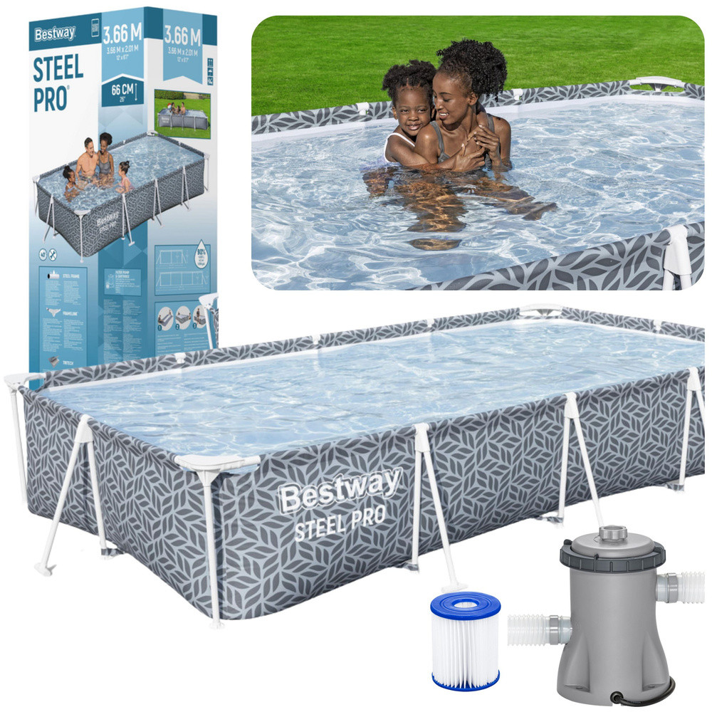 Bestway Steel Pro 561FV fémvázas medence szivattyúval – 366 x 201 x 66 cm