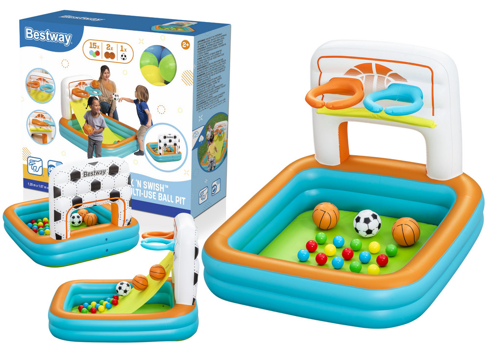 Bestway 52728 Kick ’N Swish 3 az 1-ben felfújható játszóközpont