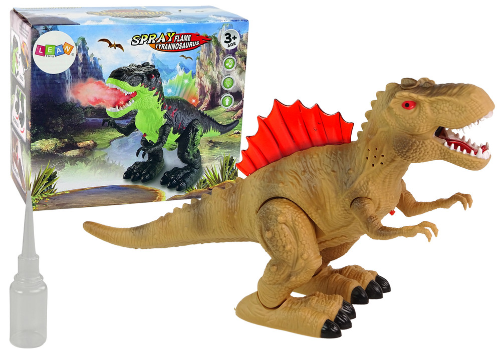 Barna interaktív dinoszaurusz gőzzel, fénnyel és hanggal