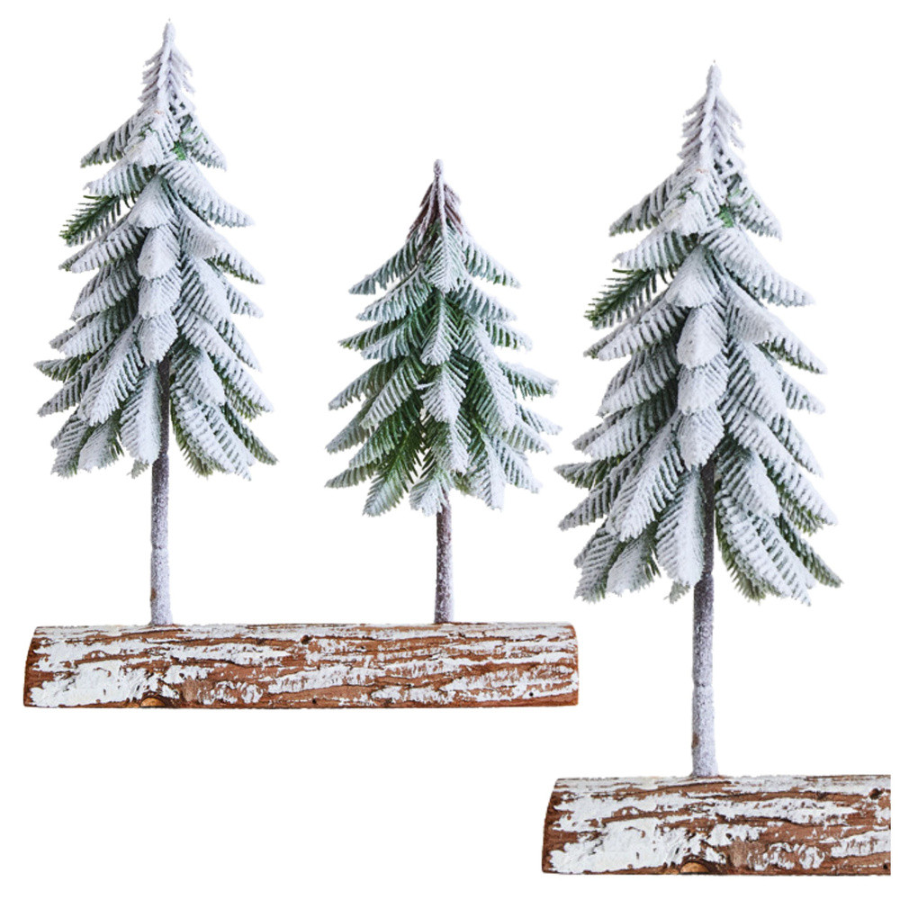Havas karácsonyfadísz faalapon, 34 × 28 × 9 cm