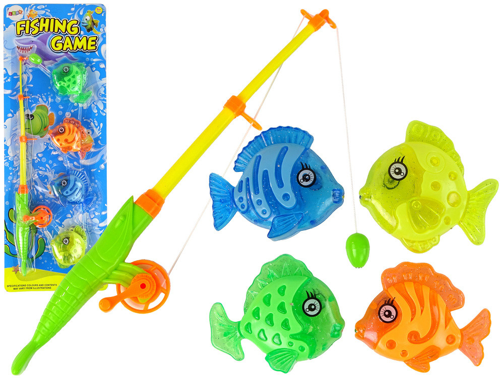 Skill Game For Kids Fishing Rod 4 Colorful Fish