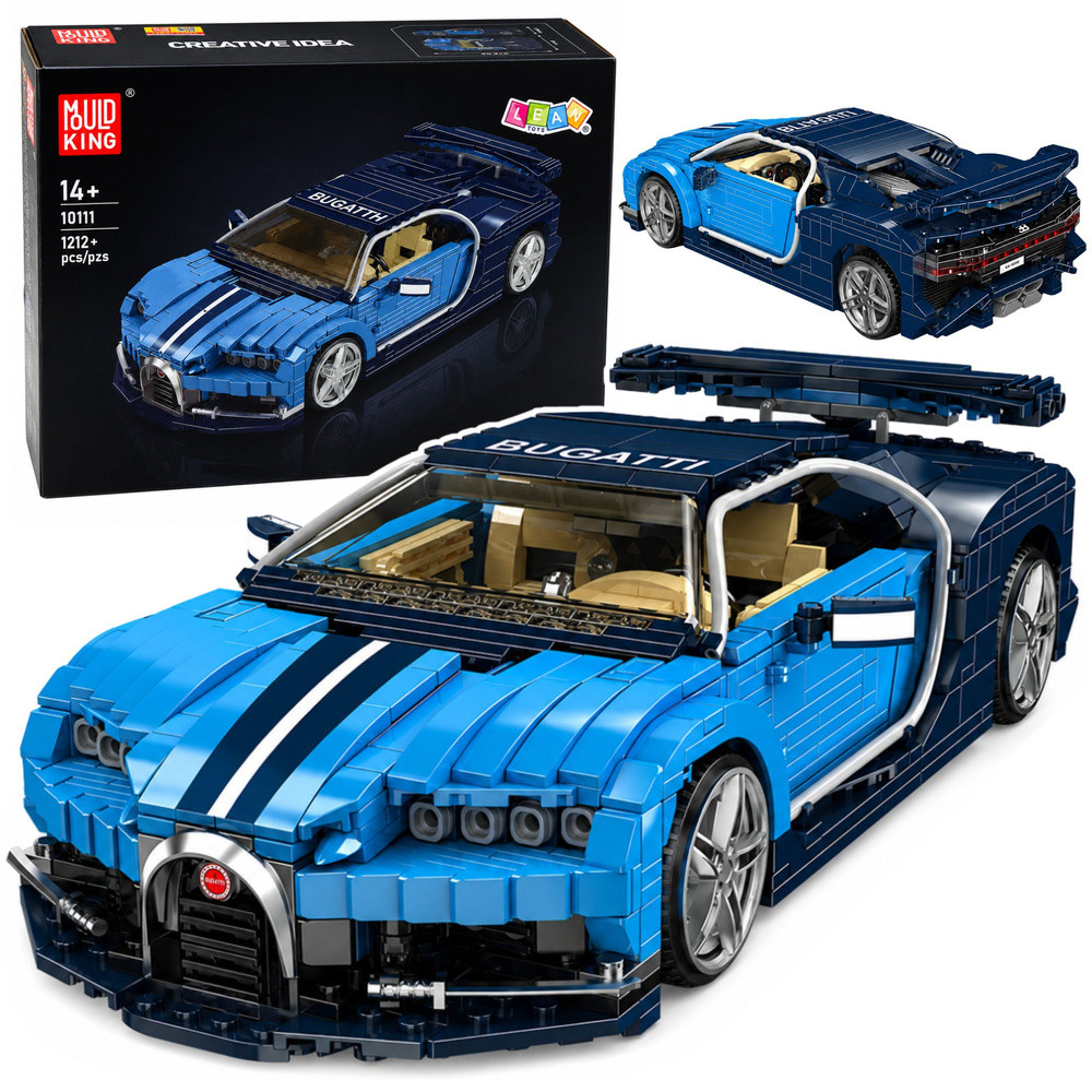 Bugatth kék sportautó – 1212 darabos építőkészlet