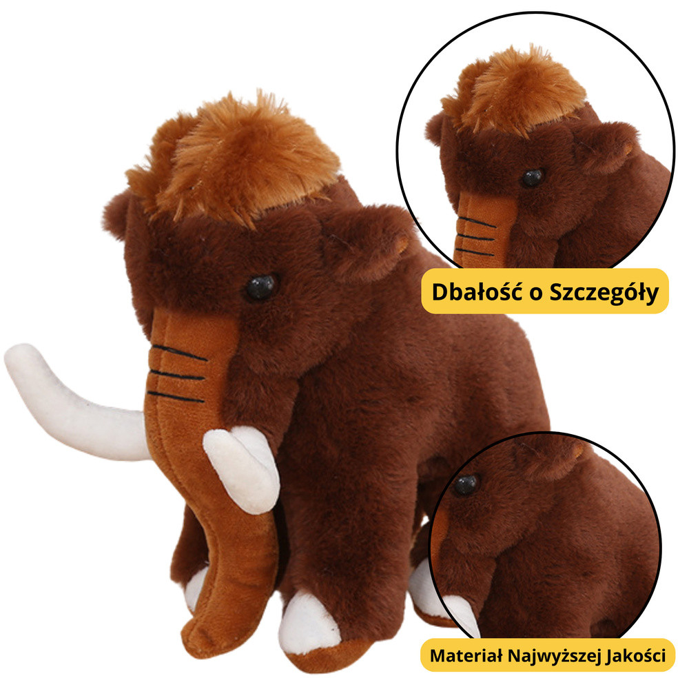 Barna plüss mamut, 20 cm