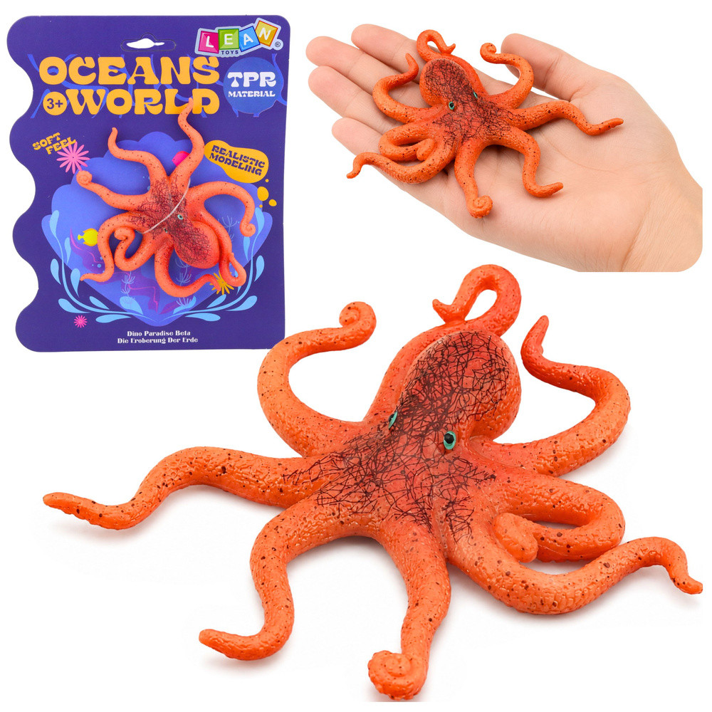 Rubber Octopus Figurine Stretchable Realistic Sea Animal 12cm