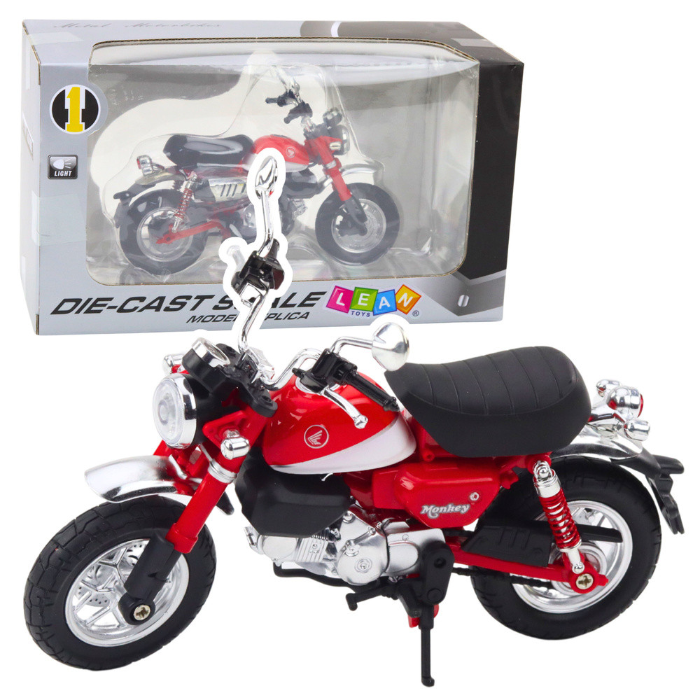 Retró motormodell világítással, 1:12 – piros