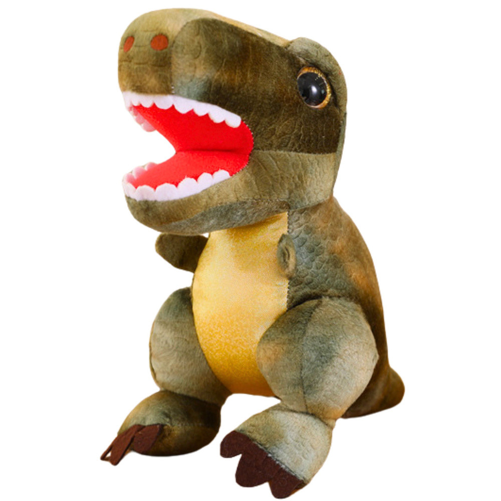 Zöld plüss dinoszaurusz mintázott bőrrel, 32 cm