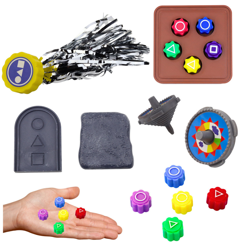 Set of 4 Squid Game Traditional Korean Games Dice Spinning Top