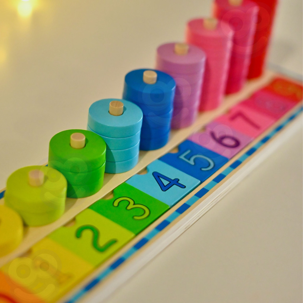 WOOPIE GREEN Montessori szám- és színtanuló kirakó, 56 részes