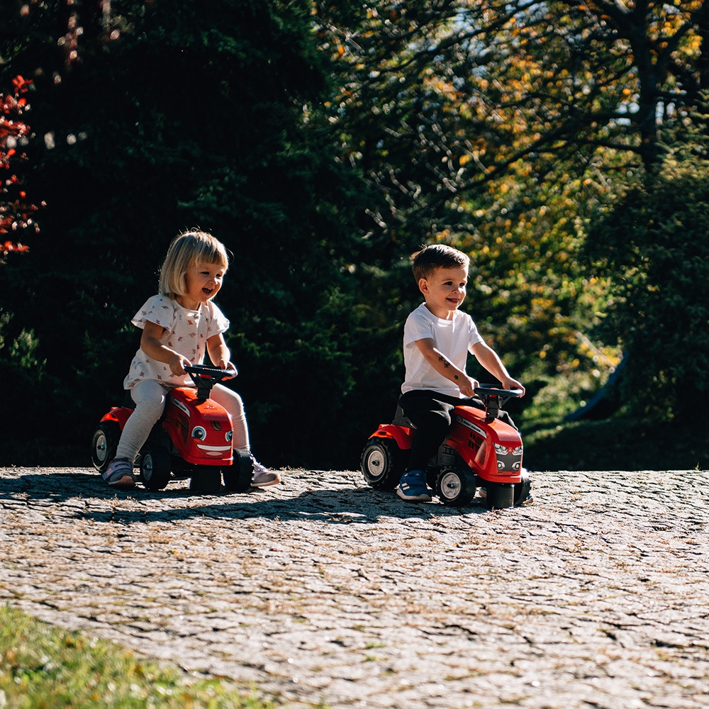 FALK Baby Massey Ferguson piros traktor utánfutóval