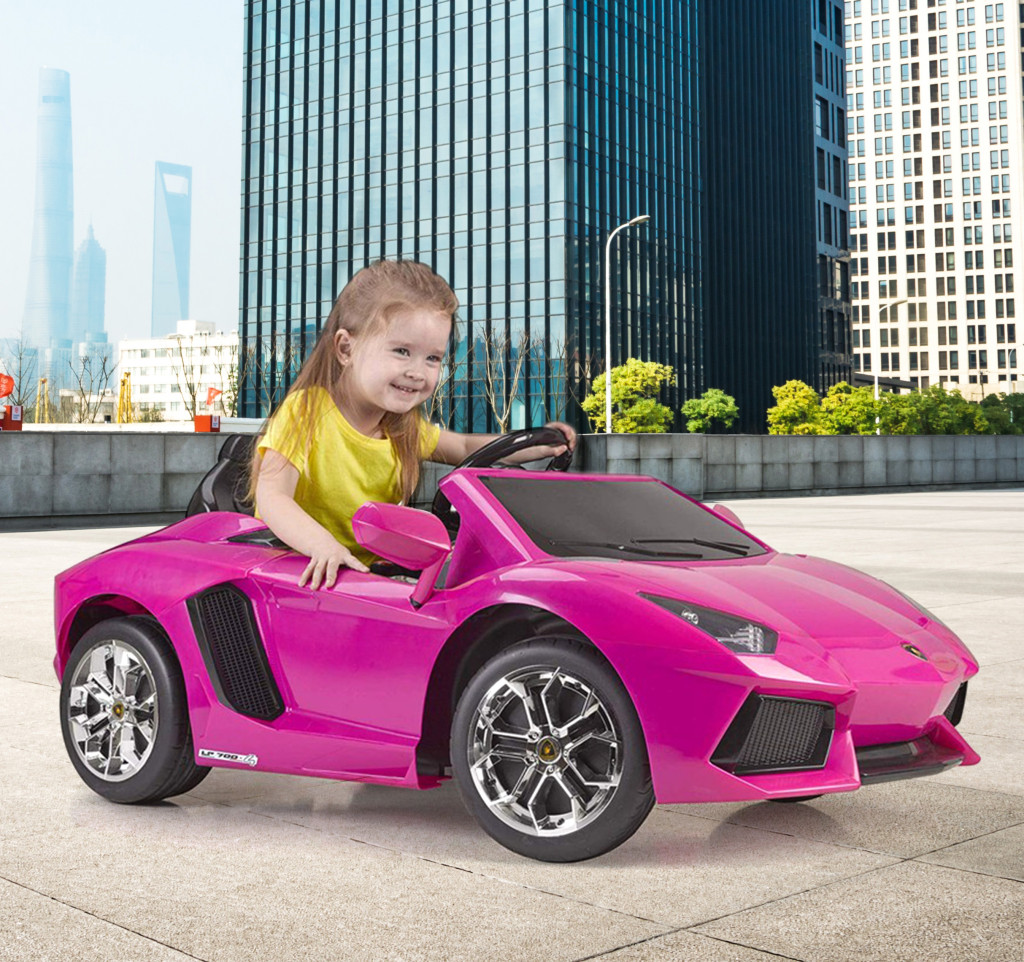 FEBER Lamborghini Aventador rózsaszín elektromos autó, 6 V