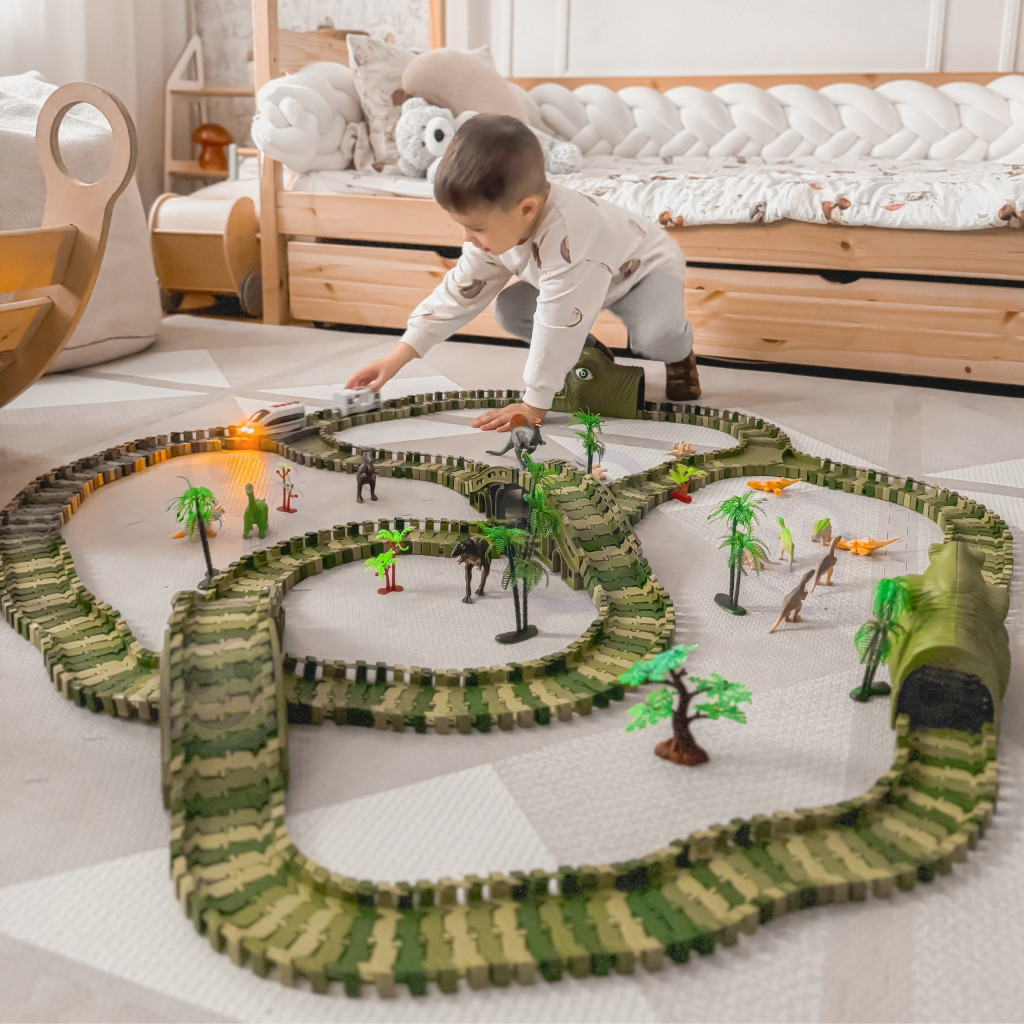 WOOPIE XXL dinoszauruszos autópálya, 240 db-os