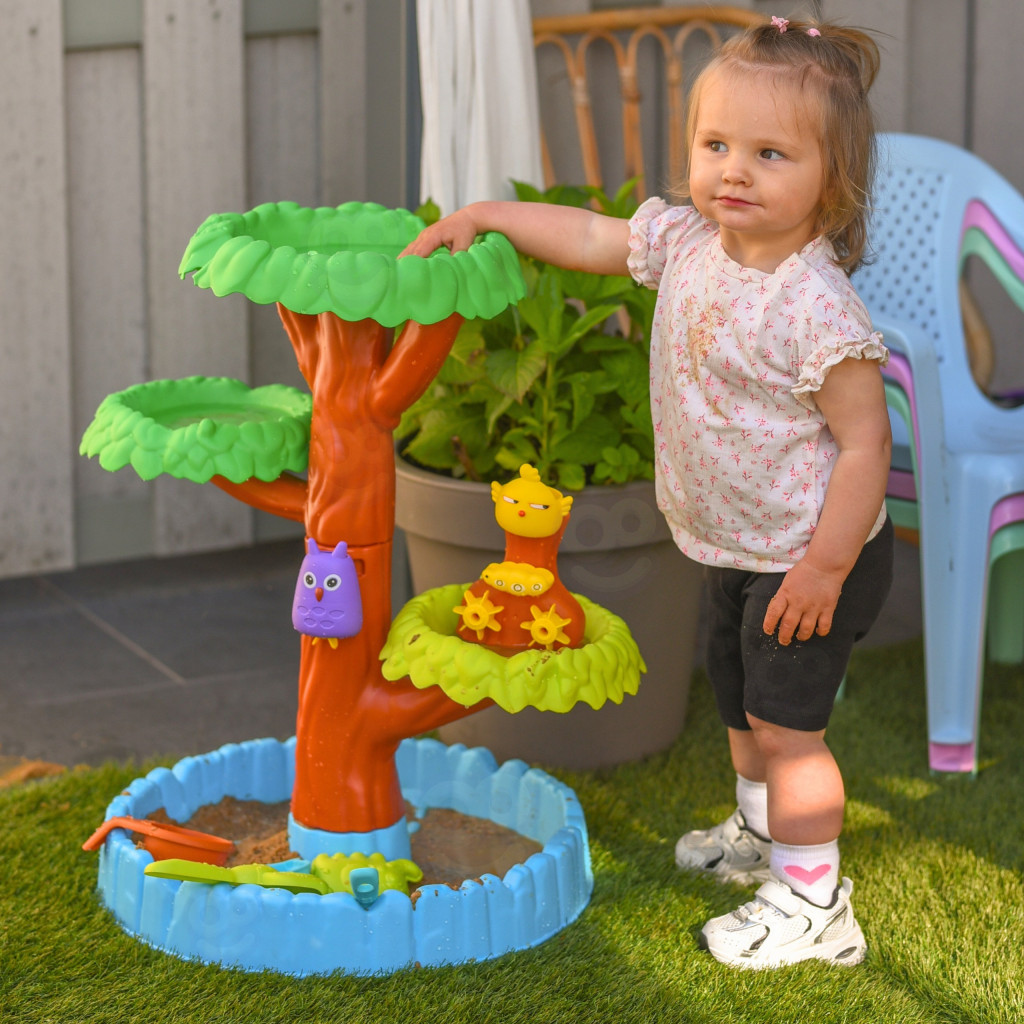 WOOPIE Happy Tree víz- és homokasztal, 8 tartozékkal