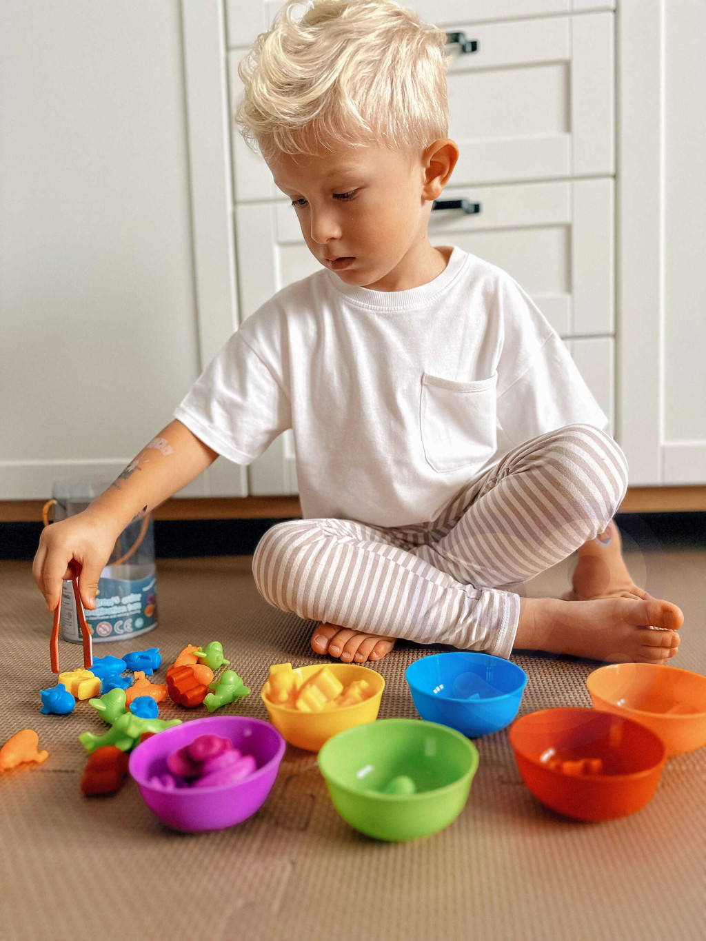 WOOPIE Montessori színválogató játék járművekkel, 44 db