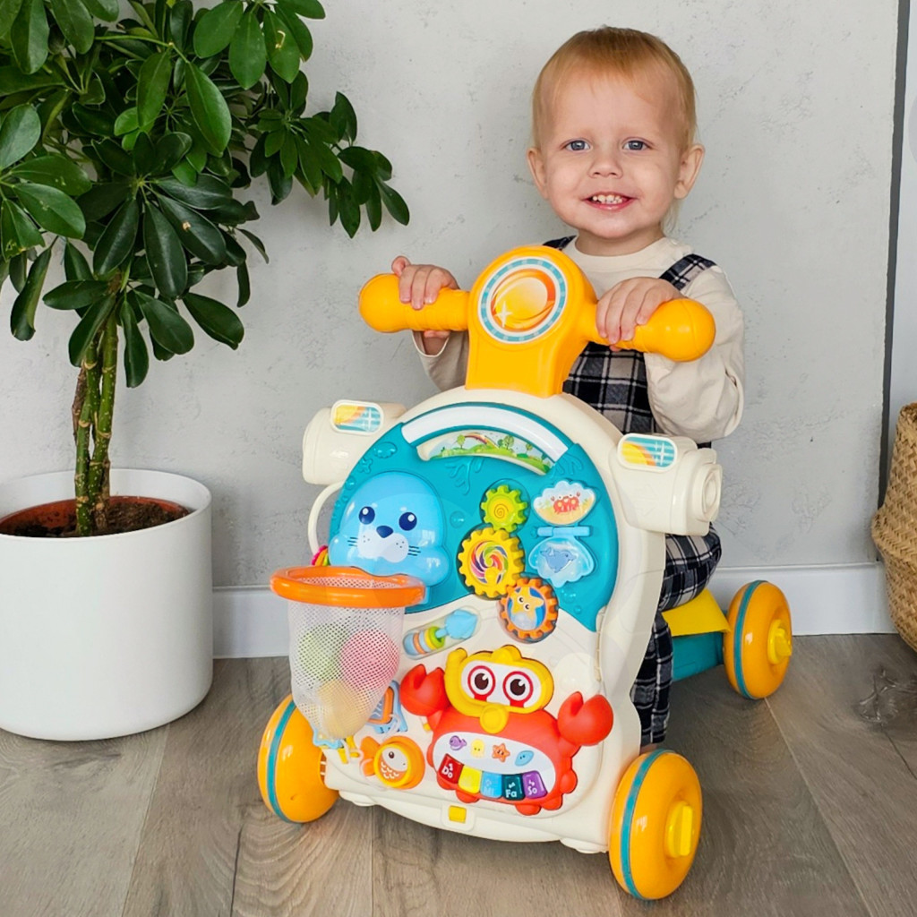 WOOPIE BABY 4 az 1-ben járássegítő, fejlesztőasztal, roller és bébitaxi