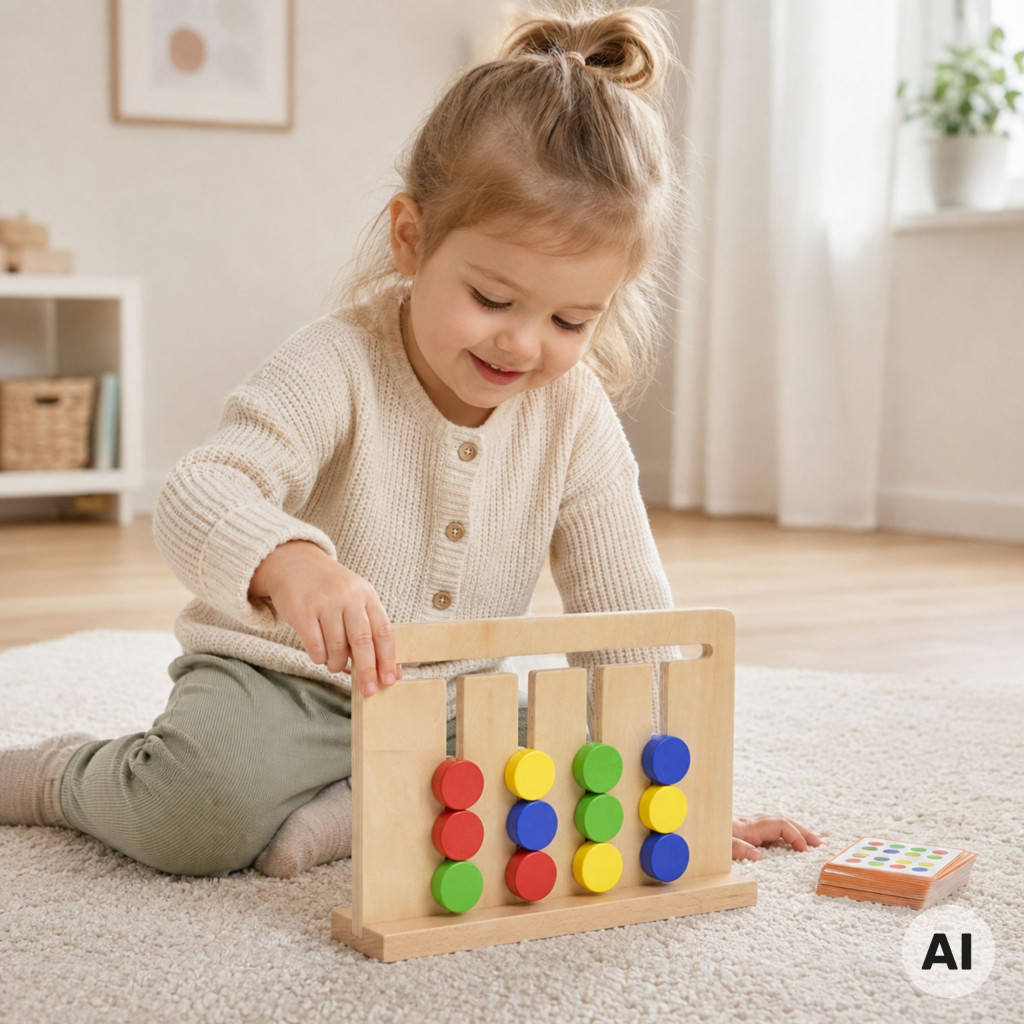 VIGA Montessori szín és forma kirakós játék