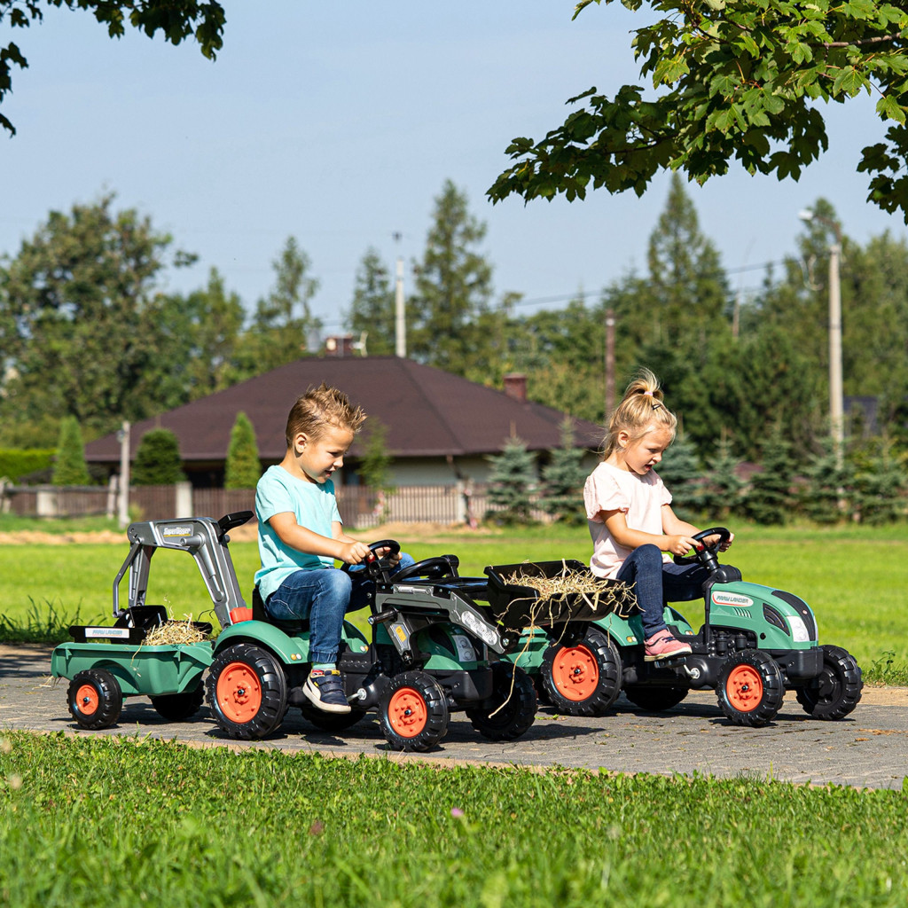 FALK Farm Lander pedálos markolós traktorkészlet utánfutóval