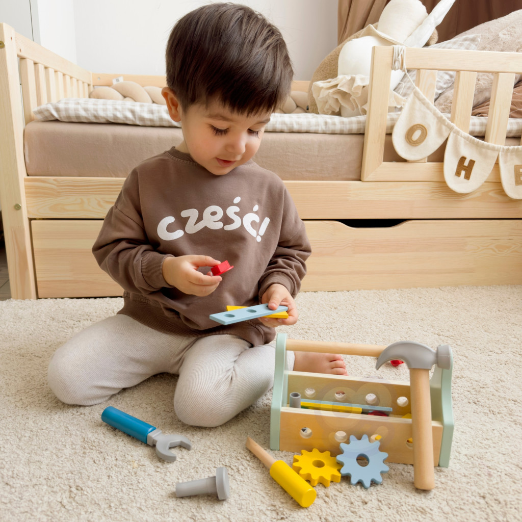 TOOKY TOY Fa szerszámosláda készlet 18 db.
