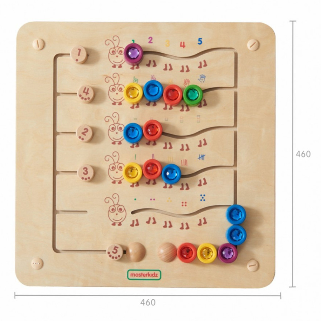 MASTERKIDZ színes hernyók számtanuló Montessori falitábla