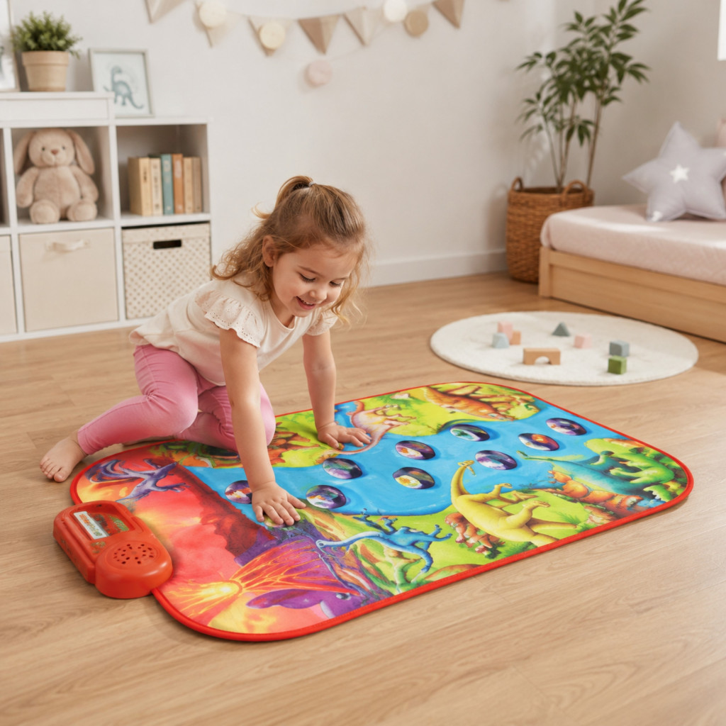 WOOPIE XL interaktív dinoszauruszos zenélő zongoraszőnyeg