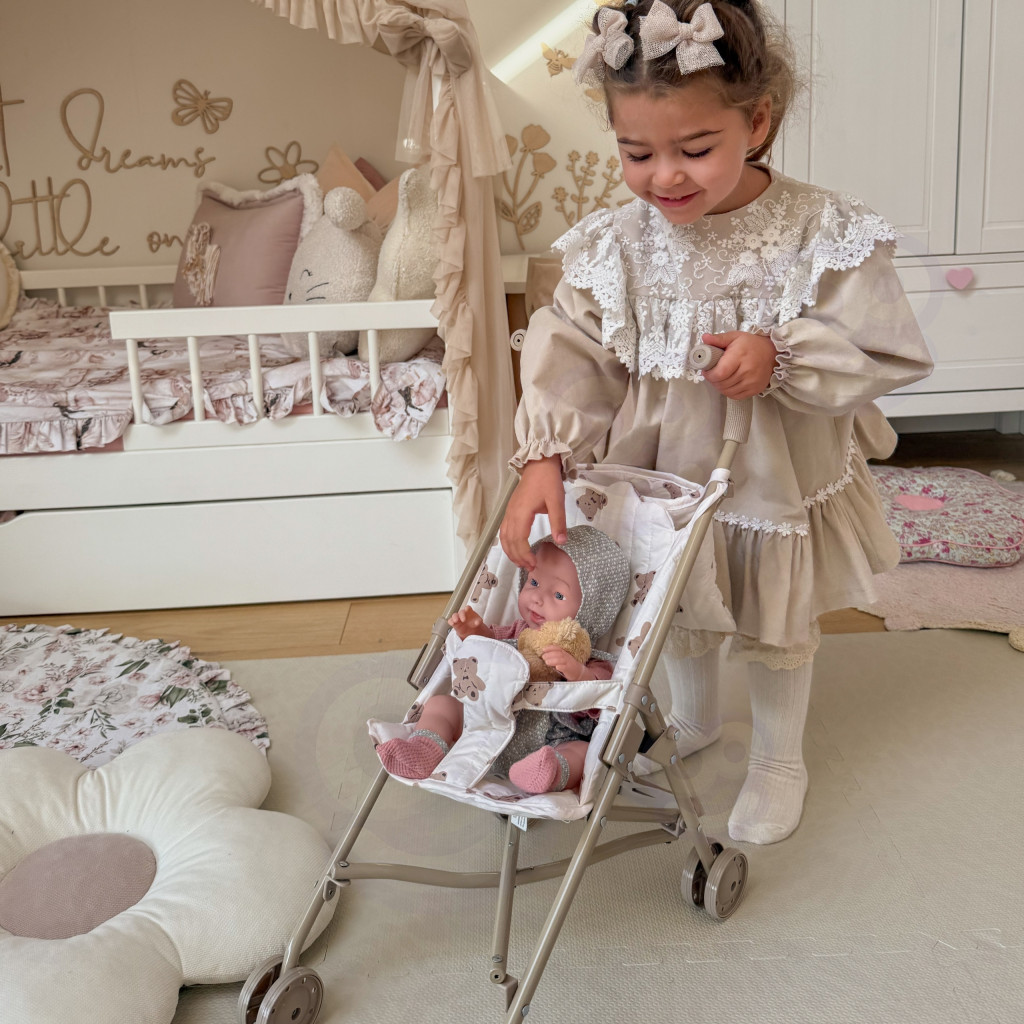 WOOPIE ROYAL Vintage Teddy összecsukható játék babakocsi