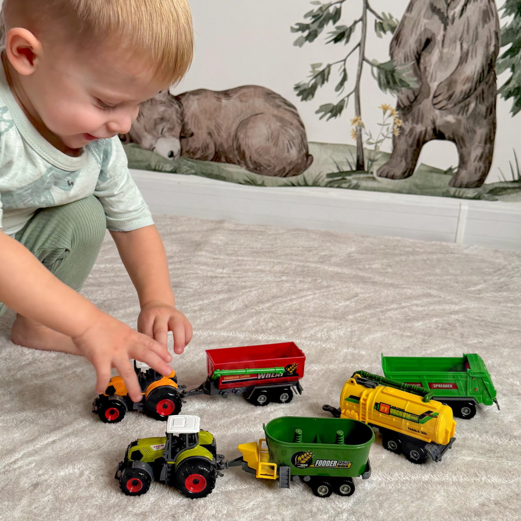 WOOPIE Mini Farmer traktorkészlet pótkocsikkal